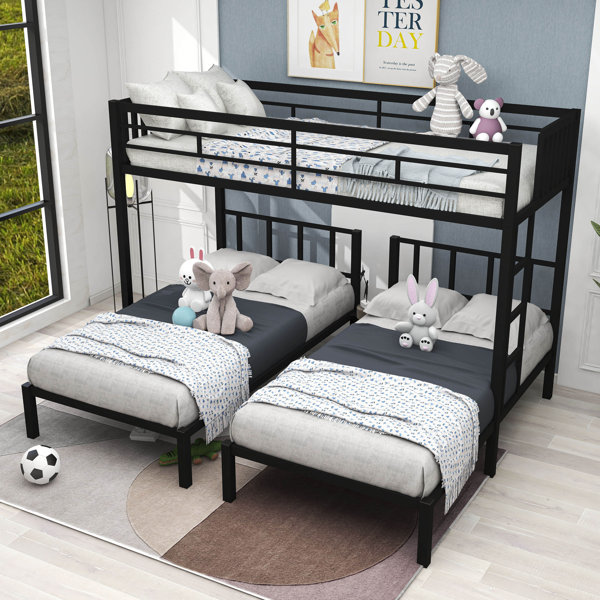 Isabelle & Max™ Courtnie Twin Over Twin & Twin Metal LShaped Bunk Beds